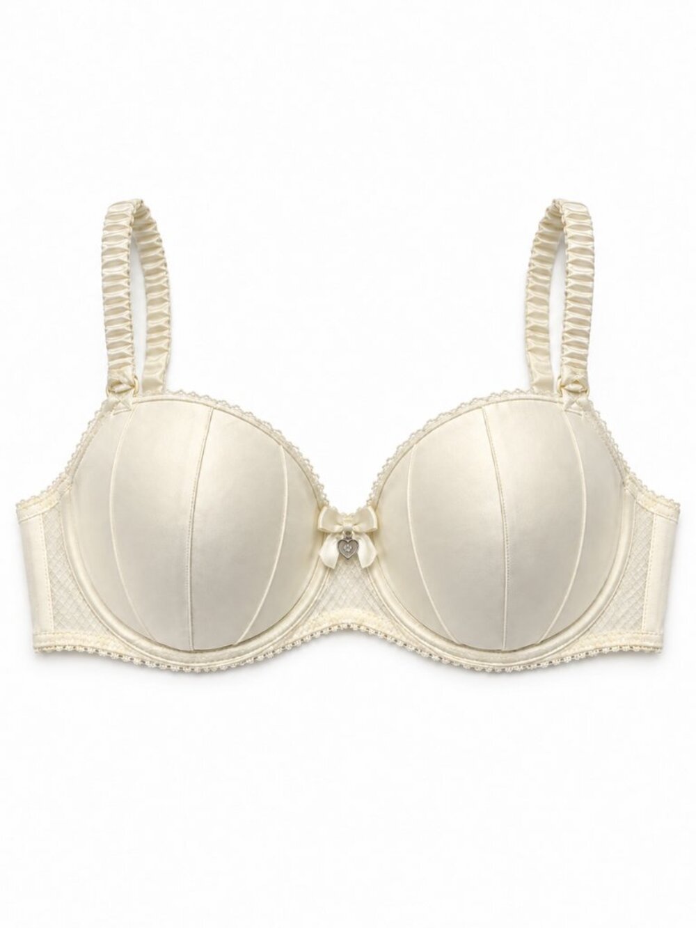 Secret Possessions Cream Satin Bra with Contoured Support